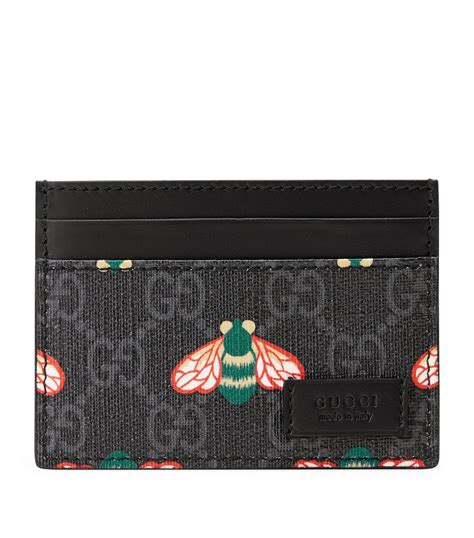 gucci gg supreme bees card case|GG Supreme bees card case wallet .